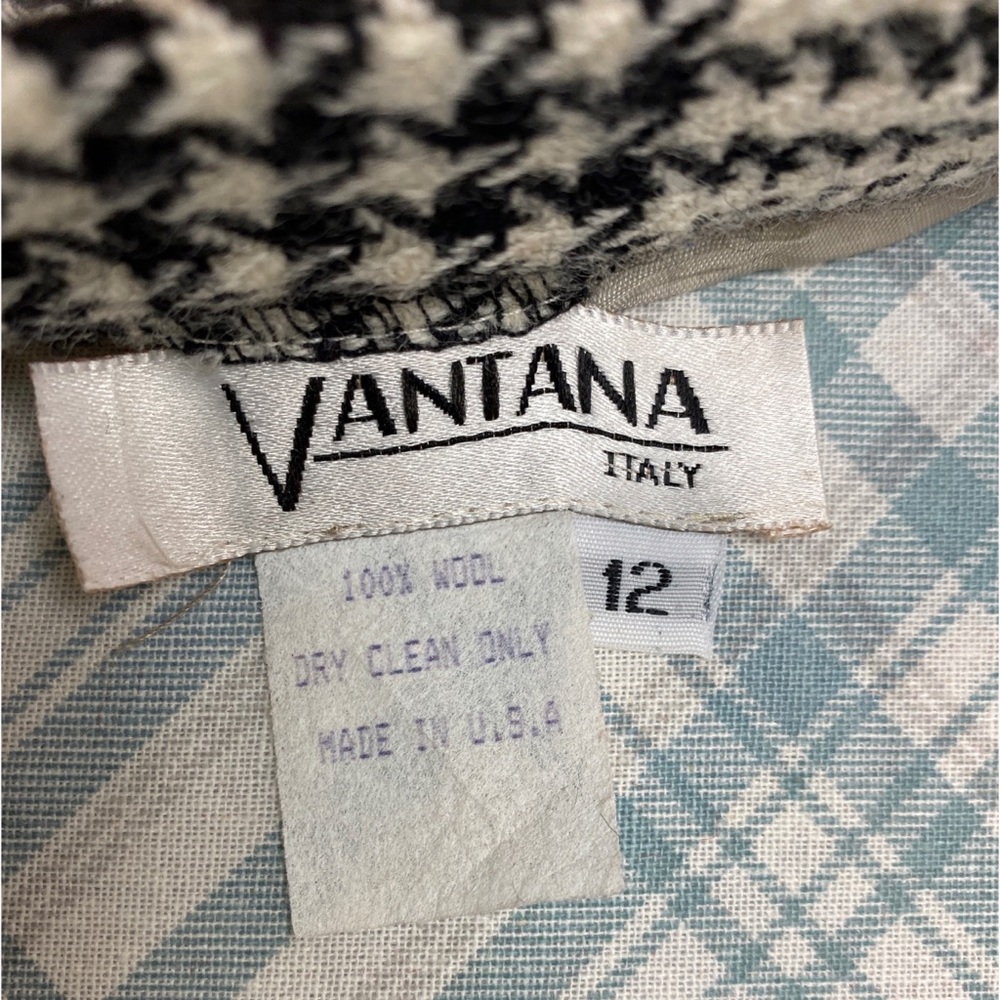 Vintage Vantana Italy Houndstooth Plaid Skirt - Picture 6 of 6